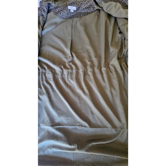 J.Jill Leopard Rain Coat, Animal Print, Hooded, Cinch Waist, Womens Sz L - Picture 4 of 8